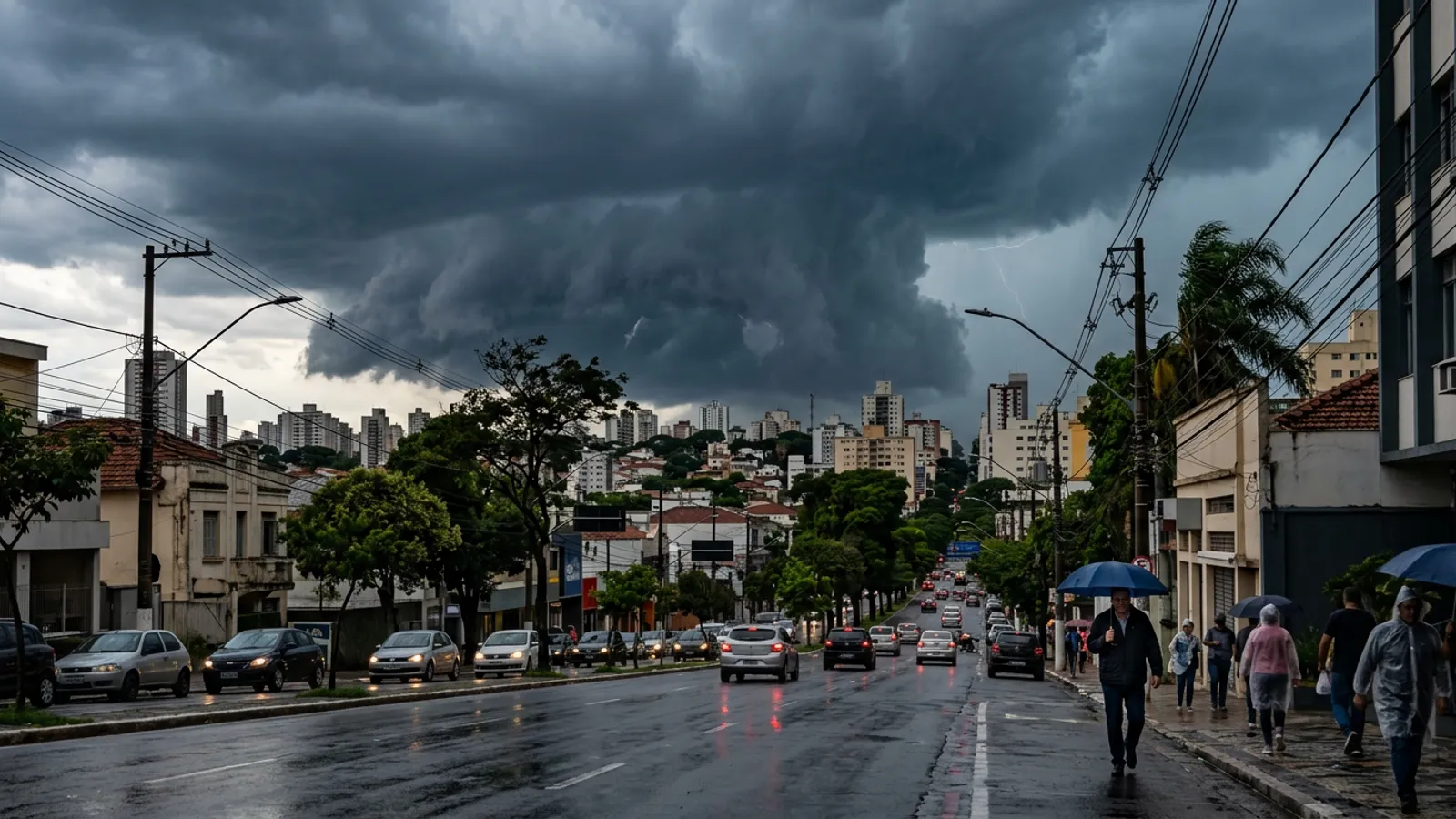 Imagem criada com IA: Alerta de temporal em Campinas: o que esperar e como se proteger