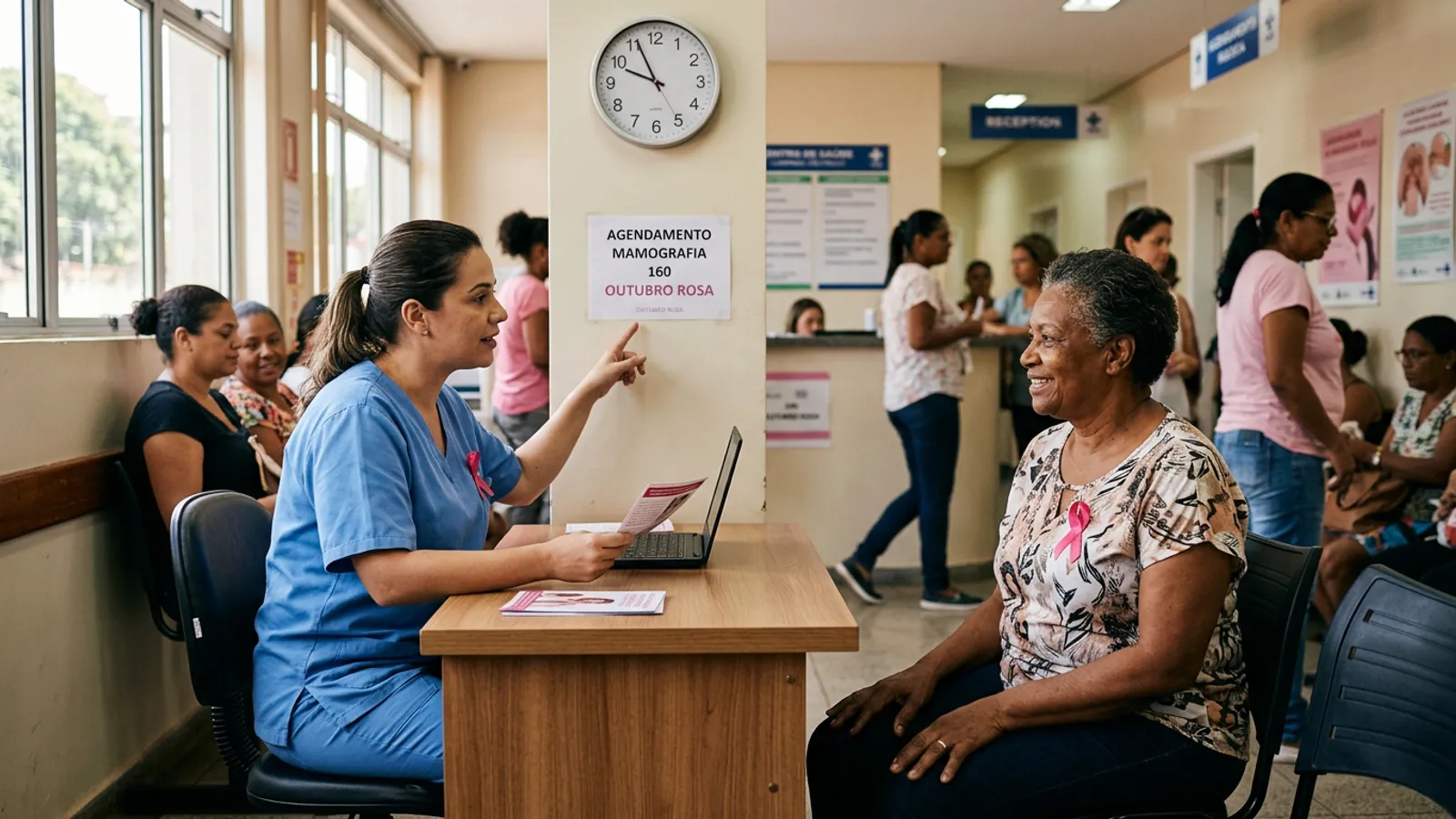 Imagem criada com IA: Outubro Rosa: Campinas oferece 2.112 mamografias gratuitas; veja como agendar